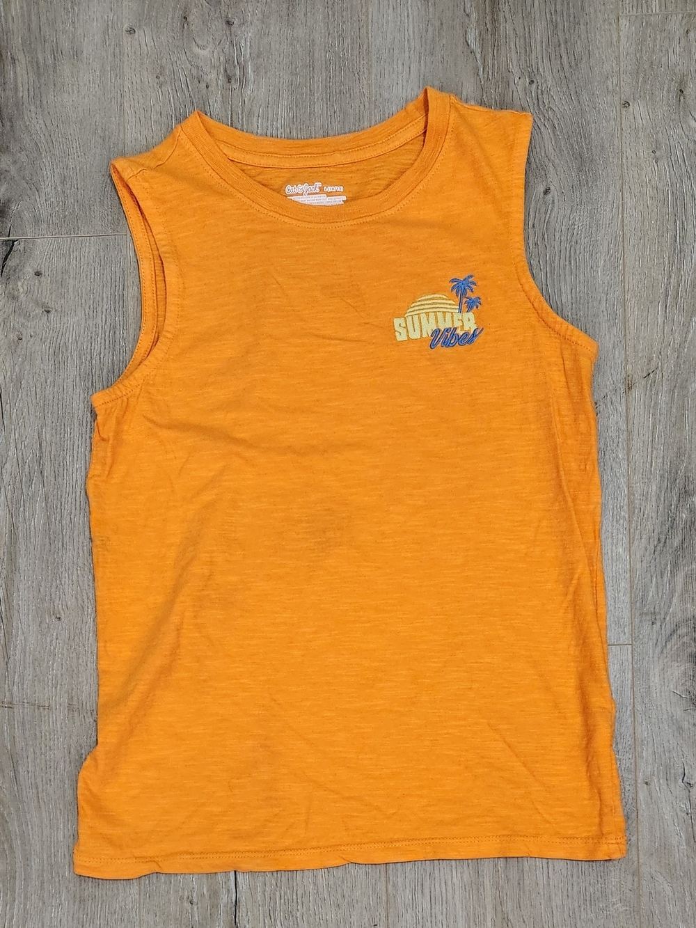 Kids Orange 'Summer Vibes' Sleeveless Tank Top